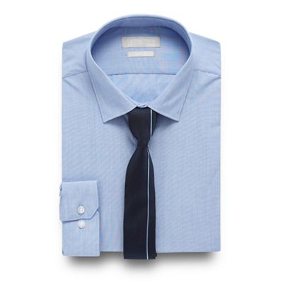 Red Herring Big and tall light blue slim fit shirt and navy tie set